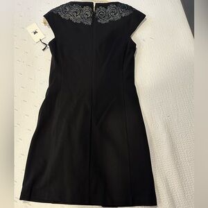 W by worth black dress with black appliqué size 0